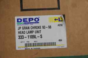 JEEP GRAND CHEROKEE ZG Left Headlight (1996 1997 1998 1999 2000 2001)